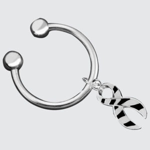 NCAN Zebra Ribbon Horseshoe Style Keychain