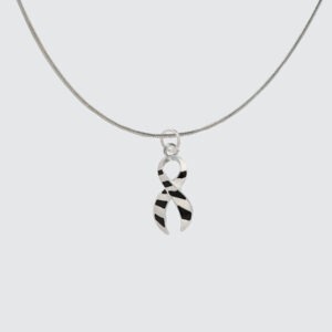 NCAN Large Zebra Print Ribbon Necklace