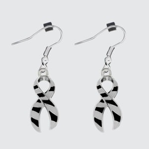 NCAN Zebra Print Ribbon Earrings