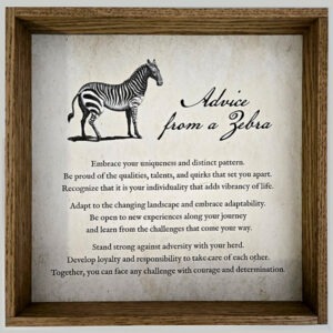 Advice from A Zebra - Zebra Word Art