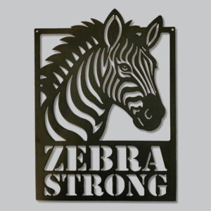 Limited-Edition Medium "Zebra Strong" Metal Wall & Garden Art