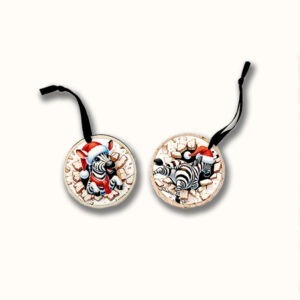 NCAN 2-Sided Festive Zebra Ornament